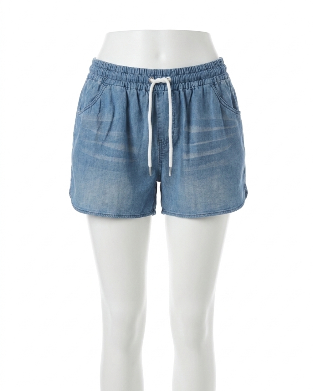 NEW GRACE AND LACE stretch chambray shorts in mid-wash